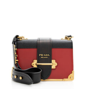 Prada Saffiano Leather Cahier Shoulder Bag (SHF-21606)