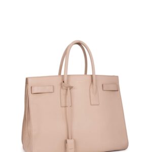 Saint Laurent Calfskin Large Sac De Jour Shopper Bag Beige
