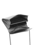 Saint Laurent Chevron Leather Monogram Wallet Chain Bag Black