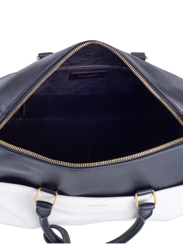 Saint Laurent Leather Speedy Bag 30 Black White