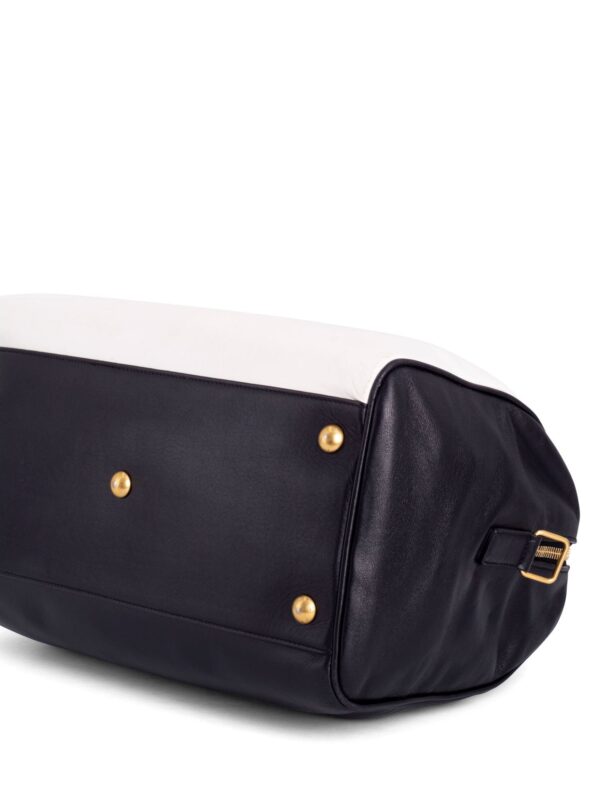 Saint Laurent Leather Speedy Bag 30 Black White