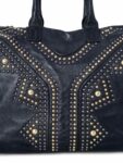 Saint Laurent Leather Studded Y Large Shopper Bag Black
