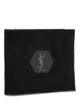 Saint Laurent Suede Logo Square Wallet Black