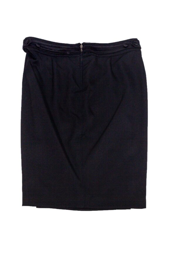 Yves Saint Laurent - Black Pencil Skirt w/ Buttons Sz 8