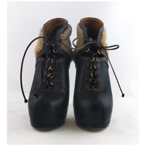 Yves-Saint-Laurent-Black-Shearling-Booties-Sz-10-2