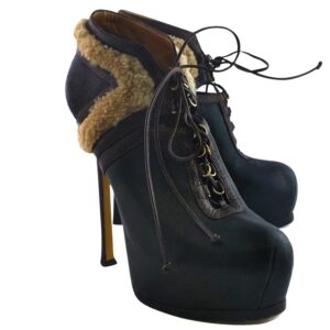 Yves Saint Laurent - Black Shearling Booties Sz 10