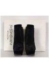Yves Saint Laurent - Black Suede Platform Booties Sz 5