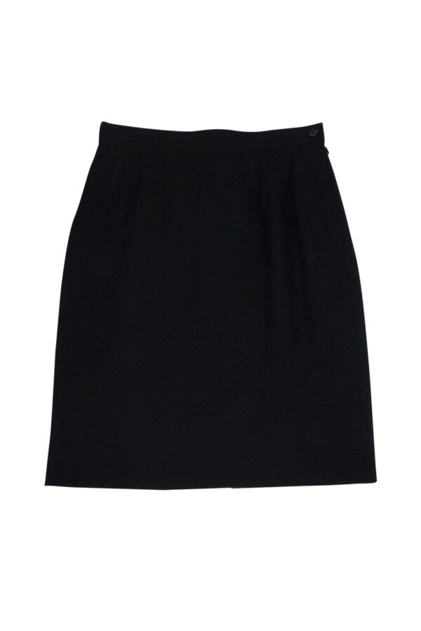 Yves Saint Laurent - Black Wool Pencil Skirt Sz 8