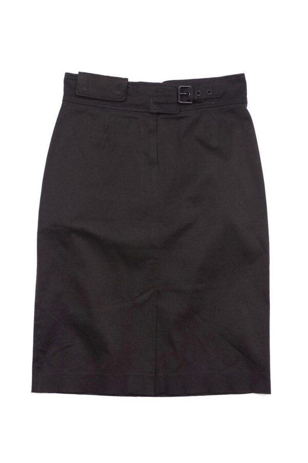 Yves Saint Laurent - Brown Belted Cotton Blend Skirt Sz 10