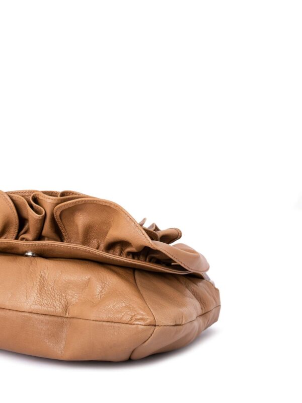 Yves Saint Laurent Calfskin Leather Nadja Small Flap Bag Brown