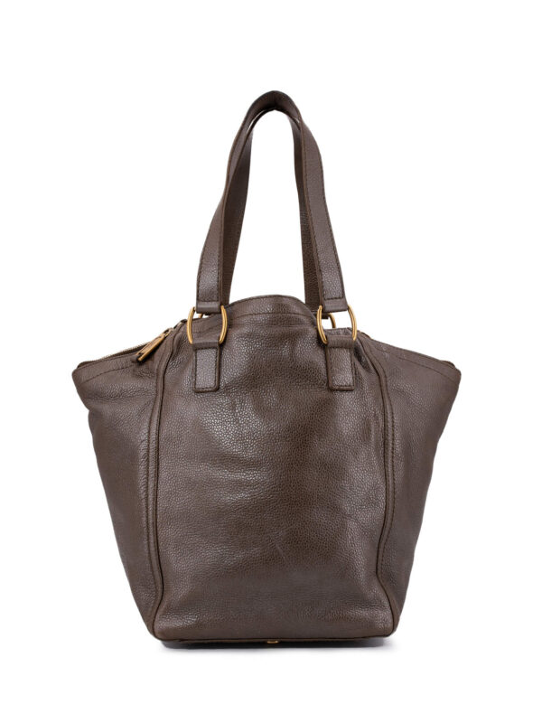 Yves Saint Laurent Calfskin Medium Downtown Bag Brown