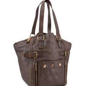 Yves Saint Laurent Calfskin Medium Downtown Bag Brown