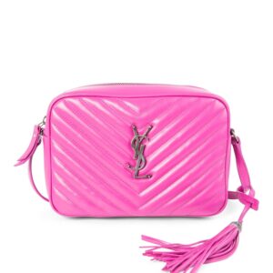 Yves-Saint-Laurent-Chevron-Leather-Tassel-Camera-Messenger-Bag-Magenta-Pink-2