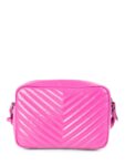 Yves Saint Laurent Chevron Leather Tassel Camera Messenger Bag Magenta Pink