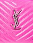 Yves Saint Laurent Chevron Leather Tassel Camera Messenger Bag Magenta Pink