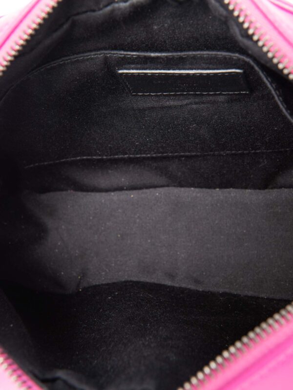 Yves Saint Laurent Chevron Leather Tassel Camera Messenger Bag Magenta Pink