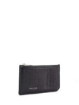 Yves Saint Laurent Croc Embossed Card Holder Black