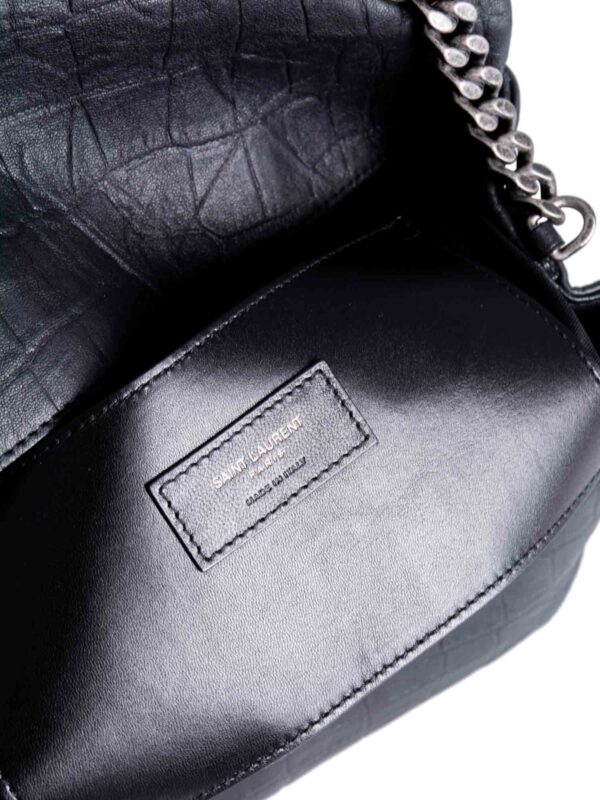 Yves Saint Laurent Crocodile Embossed LeatherWest Hollywood Bag Black