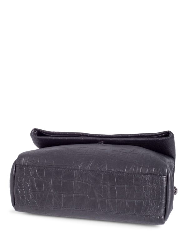 Yves Saint Laurent Crocodile Embossed LeatherWest Hollywood Bag Black