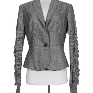 Yves Saint Laurent - Grey Blazer w/ Knit Sleeves Sz 6