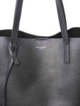 Yves Saint Laurent Leather East-West Fringe Tote Bag Black