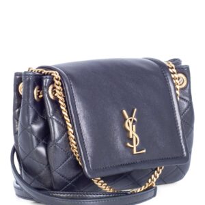 Yves Saint Laurent Leather Nolita Crossbody Bag Black Gold