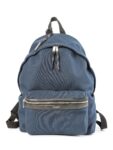 Yves Saint Laurent Logo Canvas Leather Large Backpack Navy Black