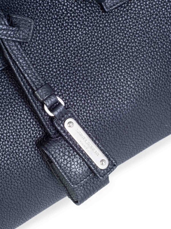 Yves Saint Laurent Logo Leather Baby Sac Du Jour Bag Black
