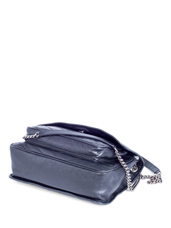 Yves Saint Laurent Logo Leather Flap Niki Bag Black