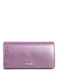 Yves Saint Laurent Logo Leather Flap Travel Wallet Burgundy