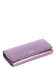 Yves Saint Laurent Logo Leather Flap Travel Wallet Burgundy