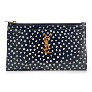 Yves-Saint-Laurent-Logo-Polkadot-Clutch-Black-White-2