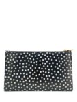 Yves Saint Laurent Logo Polkadot Clutch Black White