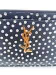 Yves Saint Laurent Logo Polkadot Clutch Black White