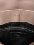 Yves Saint Laurent Logo Quilted Chevron Leather Medium Loulou Bag Taupe Silver