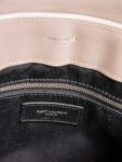 Yves Saint Laurent Logo Quilted Chevron Leather Medium Loulou Bag Taupe Silver