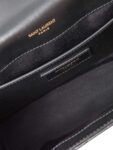 Yves Saint Laurent Logo Quilted Leather 24K Gold Plated Messenger Bag Black