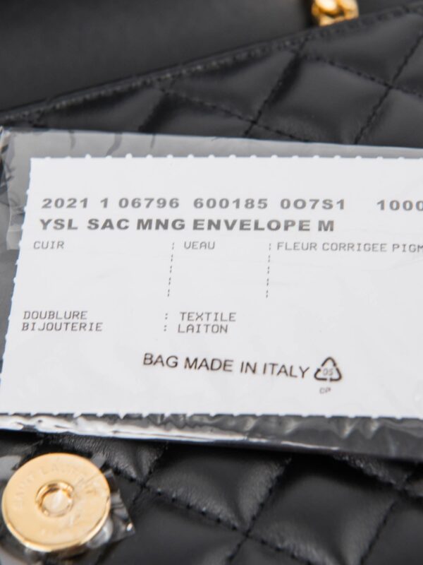 Yves Saint Laurent Logo Quilted Leather 24K Gold Plated Messenger Bag Black