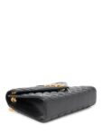 Yves Saint Laurent Logo Quilted Leather 24K Gold Plated Messenger Bag Black