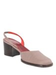 Yves Saint Laurent Slingback Block Heel Shoes Taupe
