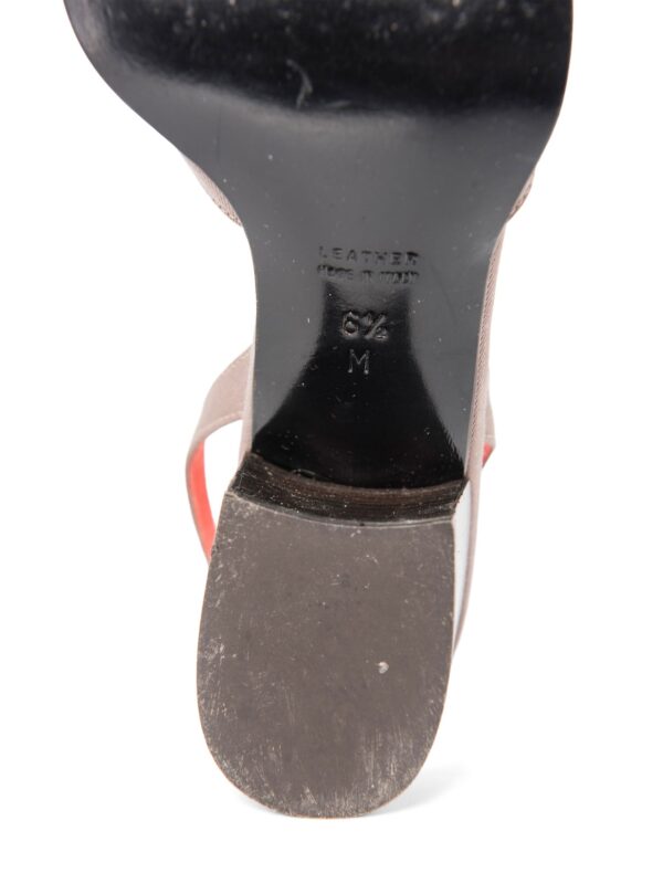 Yves Saint Laurent Slingback Block Heel Shoes Taupe