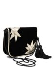 Yves Saint Laurent Velvet Tassel Messenger Bag Black Gold
