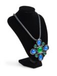 Yves Saint Laurent Vintage Gripoix Cabochon Glass Necklace Green Blue