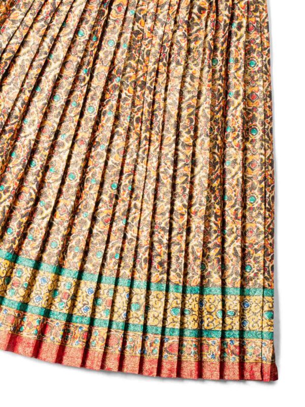 Yves Saint Laurent Vintage Pleated Lurex Maxi Skirt Multicolor