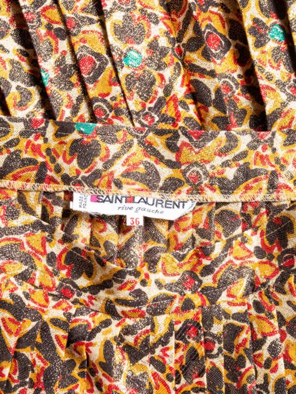 Yves Saint Laurent Vintage Pleated Lurex Maxi Skirt Multicolor