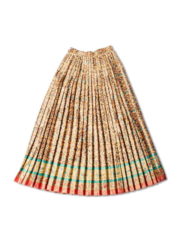 Yves Saint Laurent Vintage Pleated Lurex Maxi Skirt Multicolor