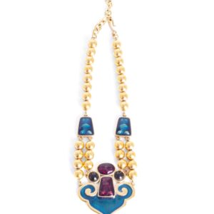 Yves Saint Laurent Vintage Poured Glass Necklace Gold