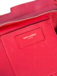 Yves Saint Laurent YSL Logo Leather Messenger Bag Red