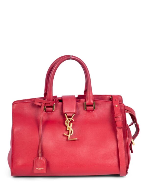 Yves Saint Laurent YSL Logo Leather Messenger Bag Red