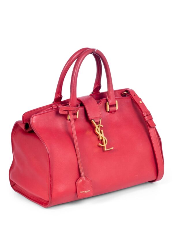 Yves Saint Laurent YSL Logo Leather Messenger Bag Red